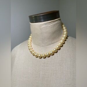 1928 Jewelry Costume White Pearl Strand Necklace 18 Inches